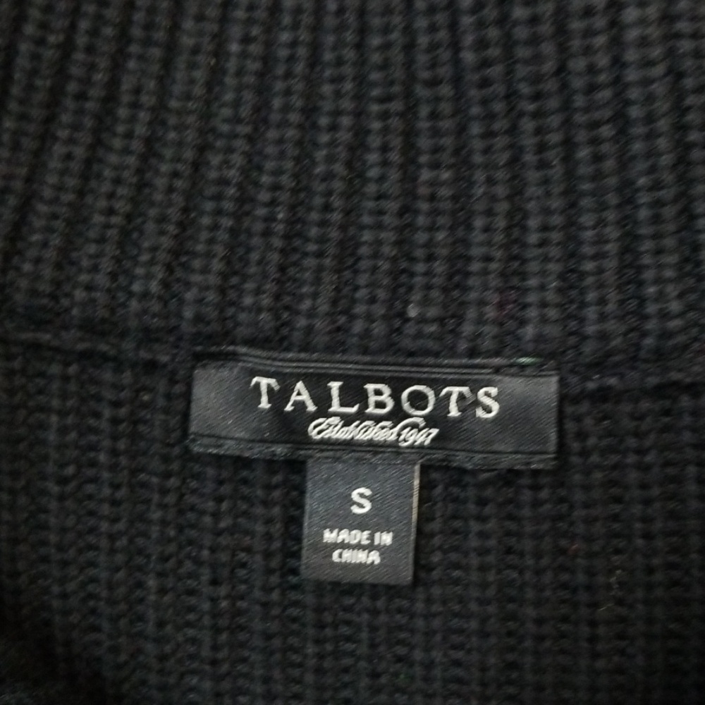 Talbots Black Button Down Sweater Size Small - image 3
